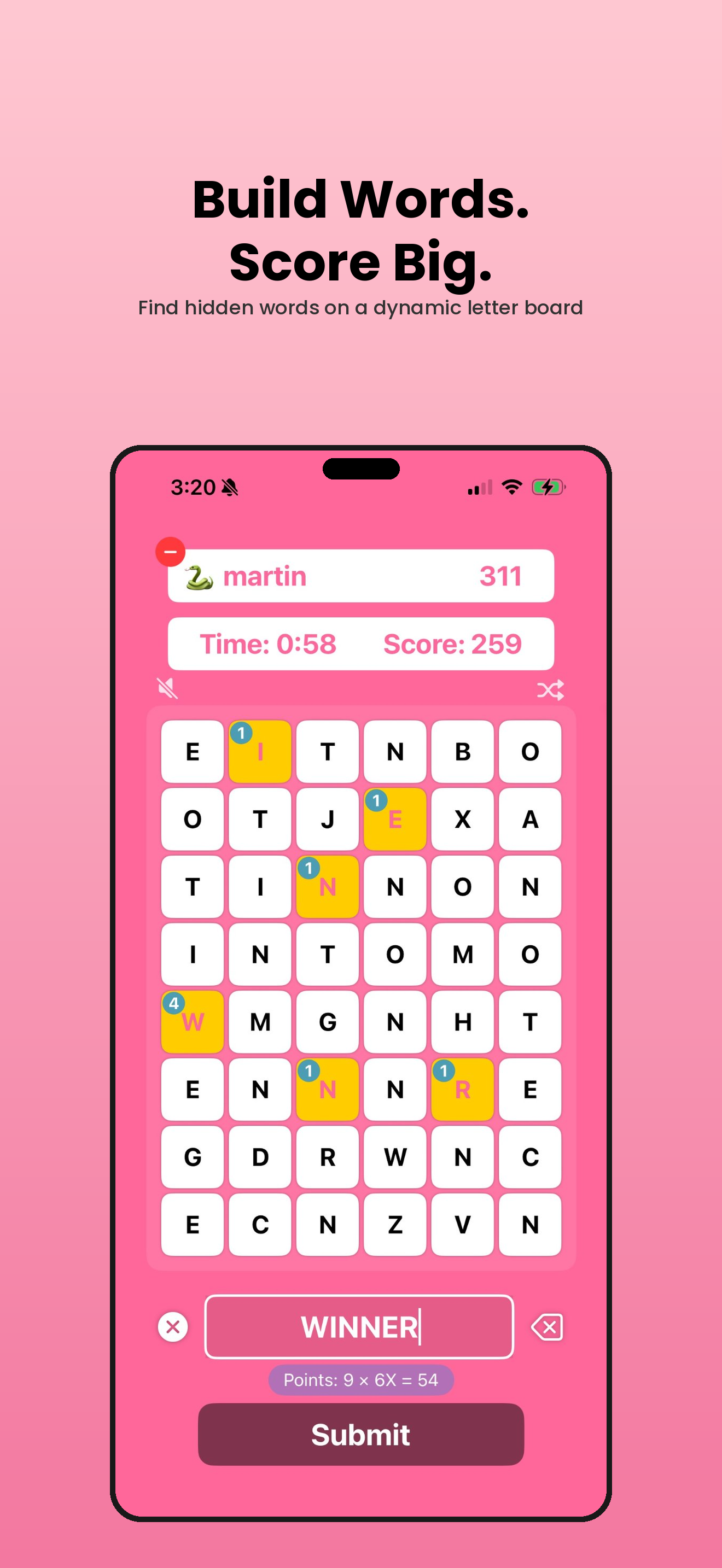 Build words. Score big.