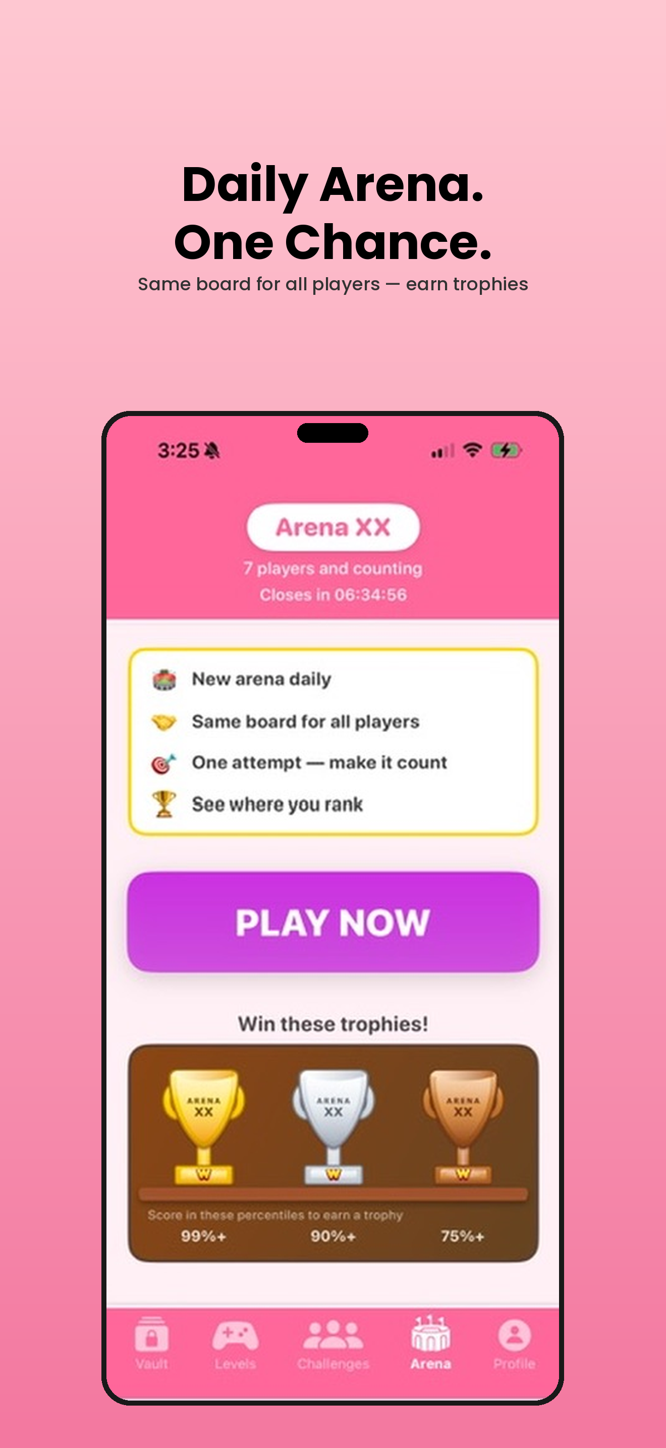 Daily Arena — one board, all players